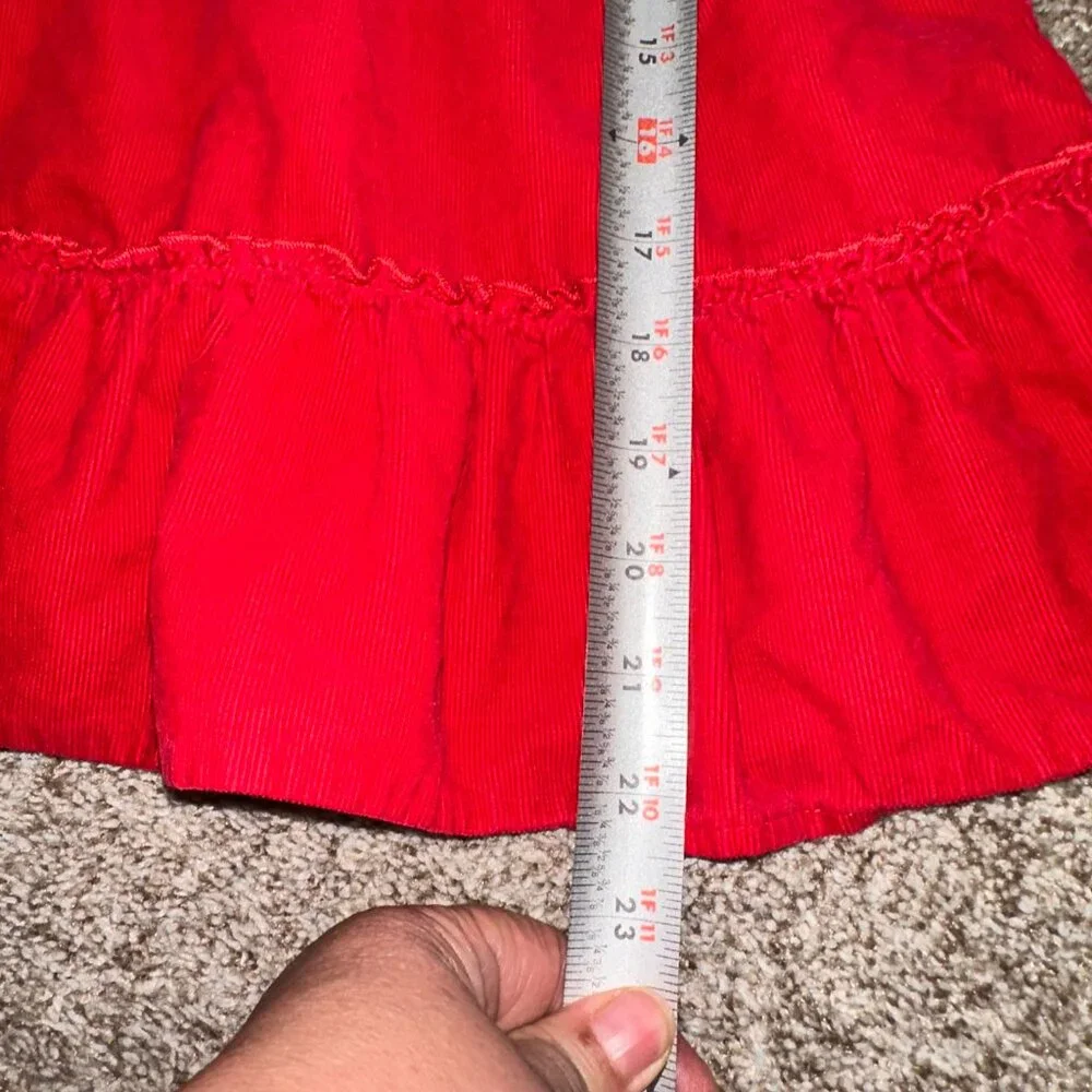 Vintage OshKosh B'gosh Red Corduroy dropped waist Jumper Dress sz 5